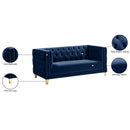 Meridian Michelle Navy Velvet Loveseat IMAGE 11