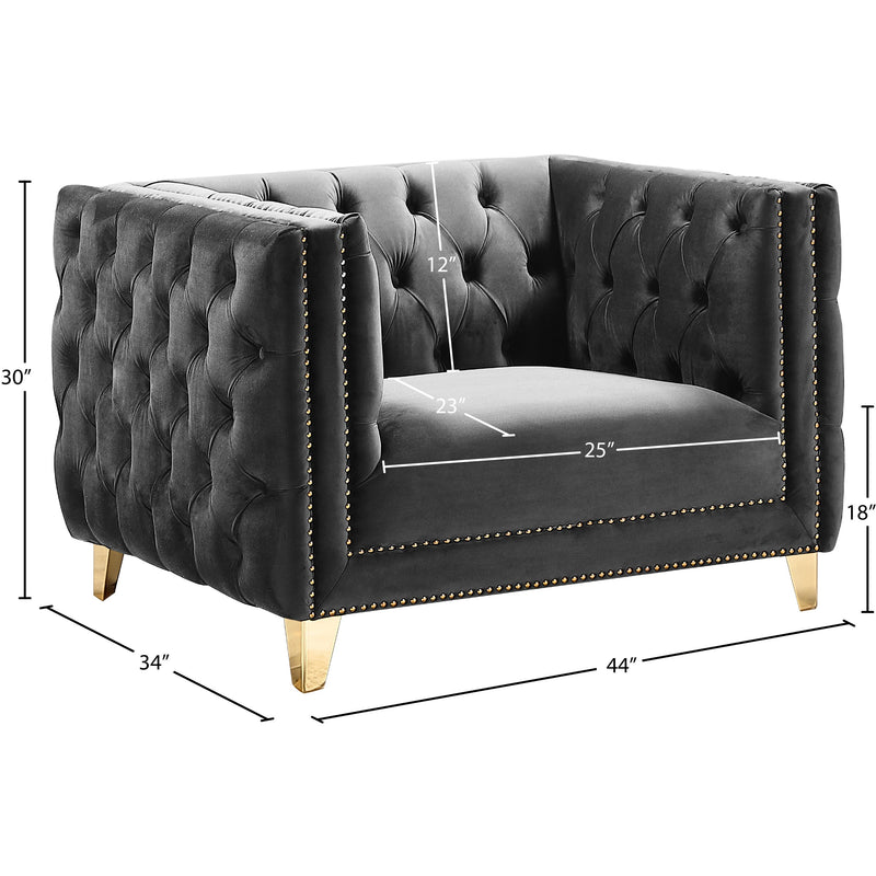 Meridian Michelle Grey Velvet Chair IMAGE 10