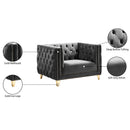 Meridian Michelle Grey Velvet Chair IMAGE 11