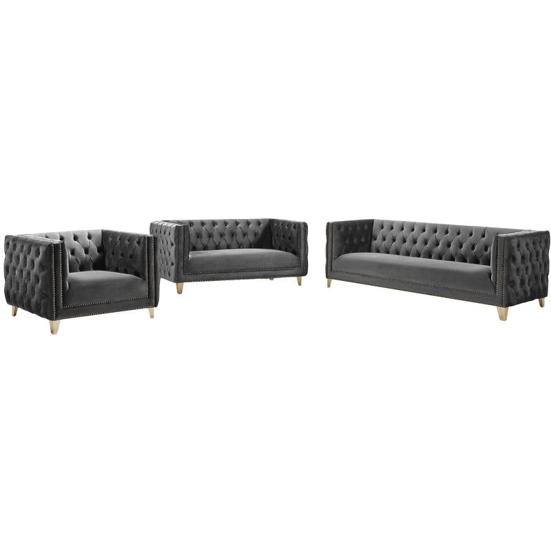 Meridian Michelle Grey Velvet Chair IMAGE 9
