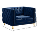 Meridian Michelle Navy Velvet Chair IMAGE 10