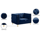 Meridian Michelle Navy Velvet Chair IMAGE 11
