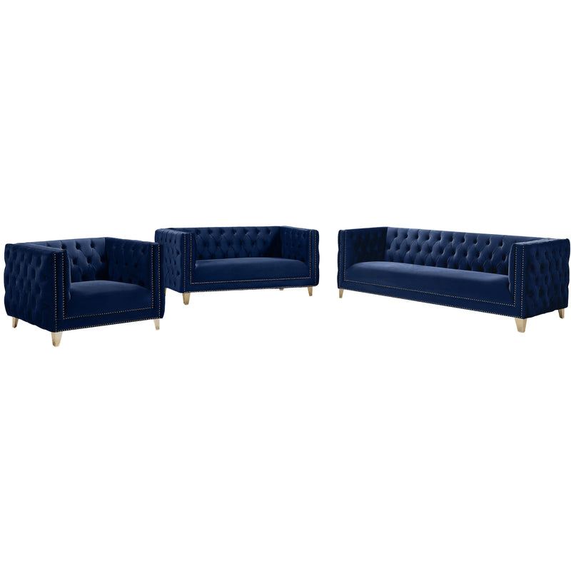 Meridian Michelle Navy Velvet Sofa IMAGE 9
