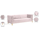 Meridian Michelle Pink Velvet Sofa IMAGE 11
