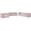 Meridian Michelle Pink Velvet Loveseat IMAGE 9