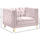 Meridian Michelle Pink Velvet Chair IMAGE 10