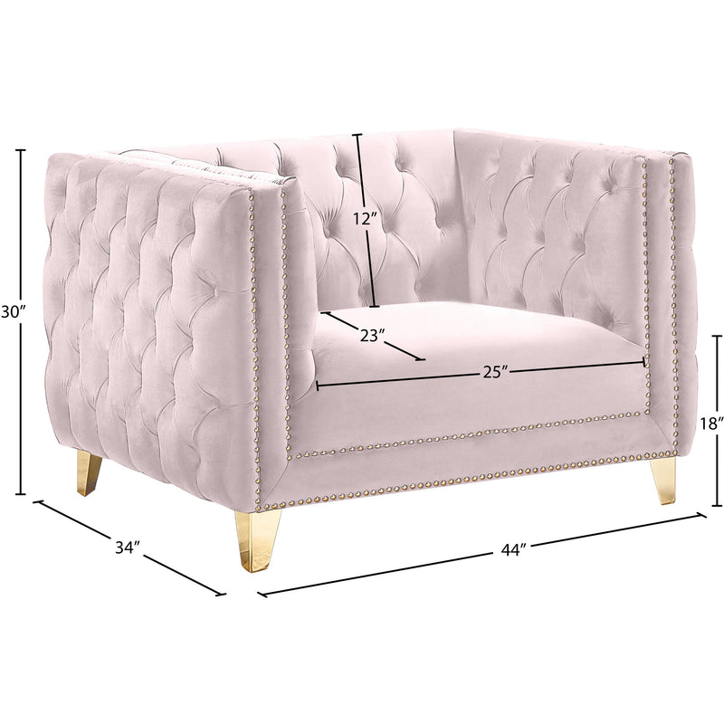 Meridian Michelle Pink Velvet Chair IMAGE 10