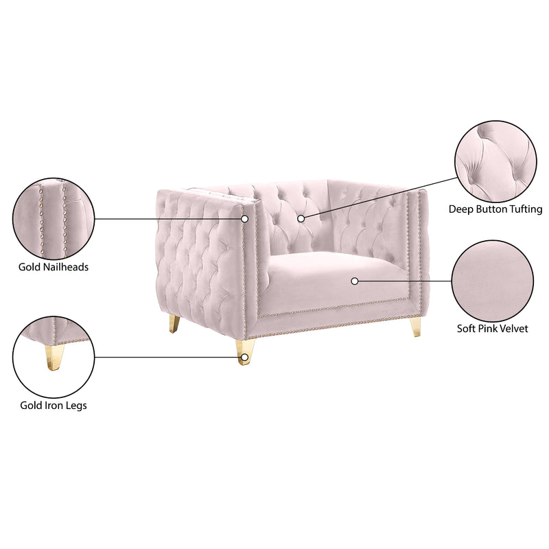 Meridian Michelle Pink Velvet Chair IMAGE 11