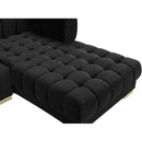 Meridian Gwen Black Velvet 3 pc Sectional (3 Boxes) IMAGE 14