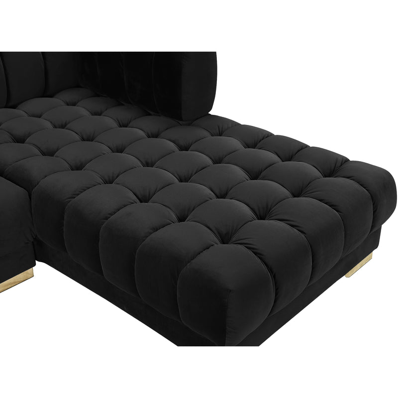 Meridian Gwen Black Velvet 3 pc Sectional (3 Boxes) IMAGE 14