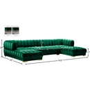 Meridian Gwen Green Velvet 3 pc Sectional (3 Boxes) IMAGE 16