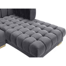 Meridian Gwen Grey Velvet 3 pc Sectional (3 Boxes) IMAGE 14