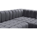 Meridian Gwen Grey Velvet 3 pc Sectional (3 Boxes) IMAGE 15