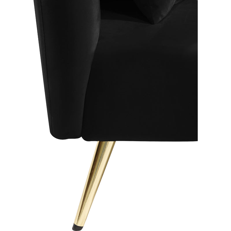 Meridian Nolan Black Velvet Chaise IMAGE 12