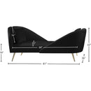 Meridian Nolan Black Velvet Chaise IMAGE 13