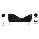 Meridian Nolan Black Velvet Chaise IMAGE 14