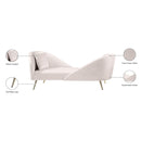 Meridian Nolan Cream Velvet Chaise IMAGE 14