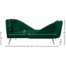 Meridian Nolan Green Velvet Chaise IMAGE 13
