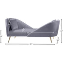 Meridian Nolan Grey Velvet Chaise IMAGE 13
