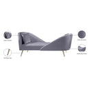 Meridian Nolan Grey Velvet Chaise IMAGE 14
