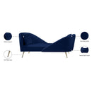 Meridian Nolan Navy Velvet Chaise IMAGE 14