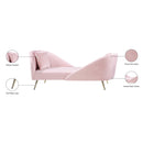 Meridian Nolan Pink Velvet Chaise IMAGE 14