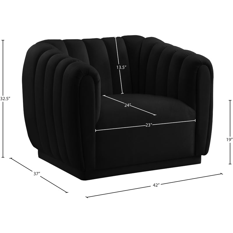 Meridian Dixie Black Velvet Chair IMAGE 8