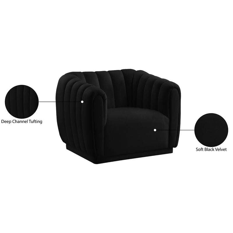 Meridian Dixie Black Velvet Chair IMAGE 9