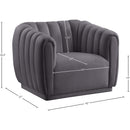 Meridian Dixie Grey Velvet Chair IMAGE 8