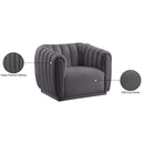 Meridian Dixie Grey Velvet Chair IMAGE 9