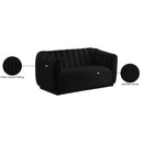 Meridian Dixie Black Velvet Loveseat IMAGE 9