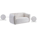 Meridian Dixie Cream Velvet Loveseat IMAGE 9