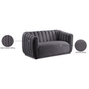 Meridian Dixie Grey Velvet Loveseat IMAGE 9