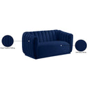Meridian Dixie Navy Velvet Loveseat IMAGE 9