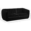 Meridian Dixie Black Velvet Sofa IMAGE 8