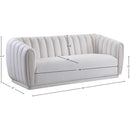 Meridian Dixie Cream Velvet Sofa IMAGE 8