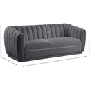 Meridian Dixie Grey Velvet Sofa IMAGE 8