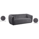 Meridian Dixie Grey Velvet Sofa IMAGE 9