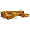 Meridian Coco Gold Velvet 3 pc Sectional (3 Boxes) IMAGE 15