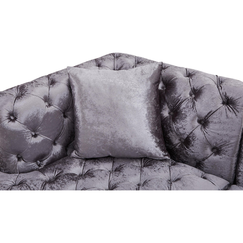 Meridian Coco Grey Velvet 3 pc Sectional (3 Boxes) IMAGE 11