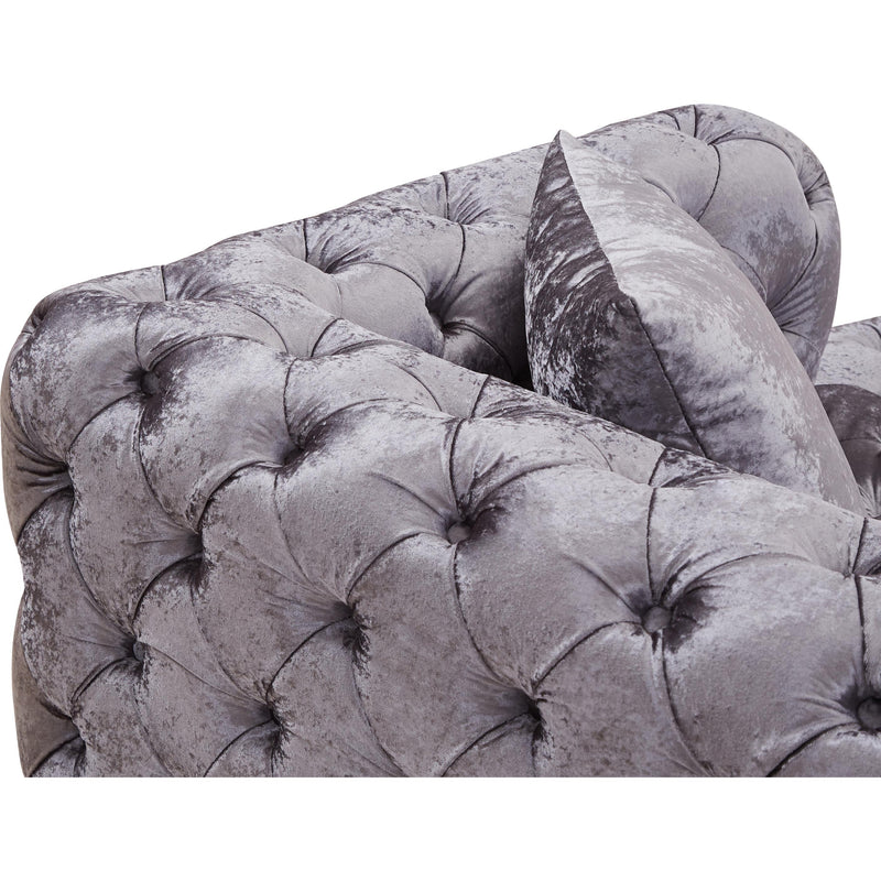 Meridian Coco Grey Velvet 3 pc Sectional (3 Boxes) IMAGE 13