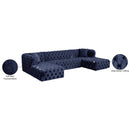 Meridian Coco Navy Velvet 3 pc Sectional (3 Boxes) IMAGE 16