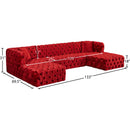 Meridian Coco Red Velvet 3 pc Sectional (3 Boxes) IMAGE 15
