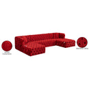 Meridian Coco Red Velvet 3 pc Sectional (3 Boxes) IMAGE 16