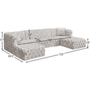Meridian Coco White Velvet 3 pc Sectional (3 Boxes) IMAGE 15