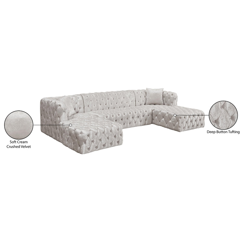 Meridian Coco White Velvet 3 pc Sectional (3 Boxes) IMAGE 16