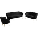 Meridian Gardenia Black Velvet Loveseat IMAGE 20