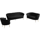 Meridian Gardenia Black Velvet Sofa IMAGE 20