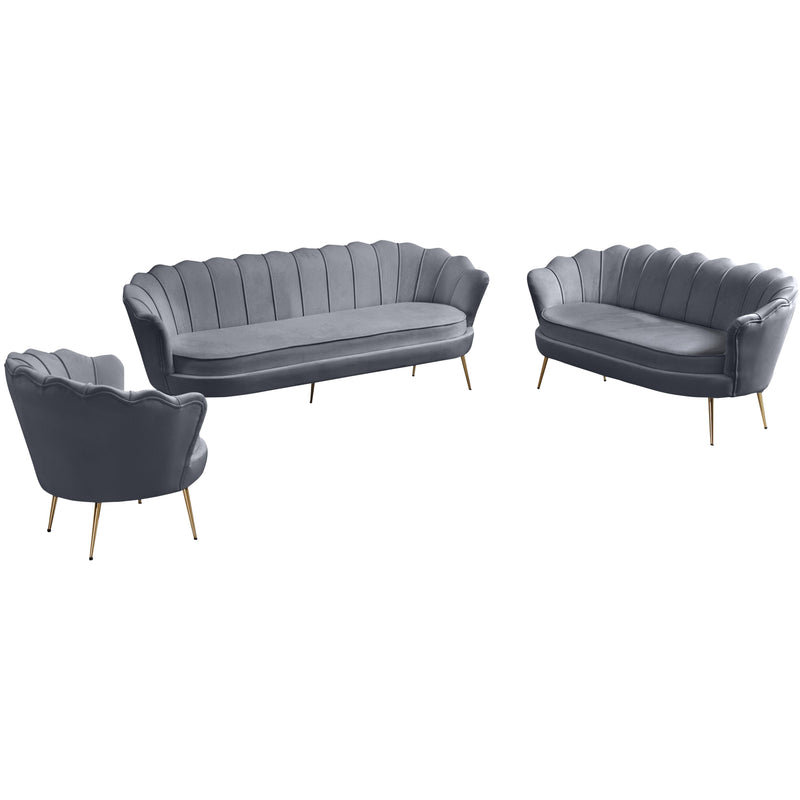 Meridian Gardenia Grey Velvet Sofa IMAGE 20