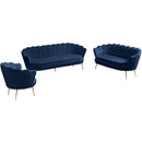 Meridian Gardenia Navy Velvet Sofa IMAGE 20